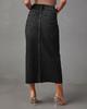 2024 Women's High Waist Washed Denim A-line Midi Skirt In European and American Style