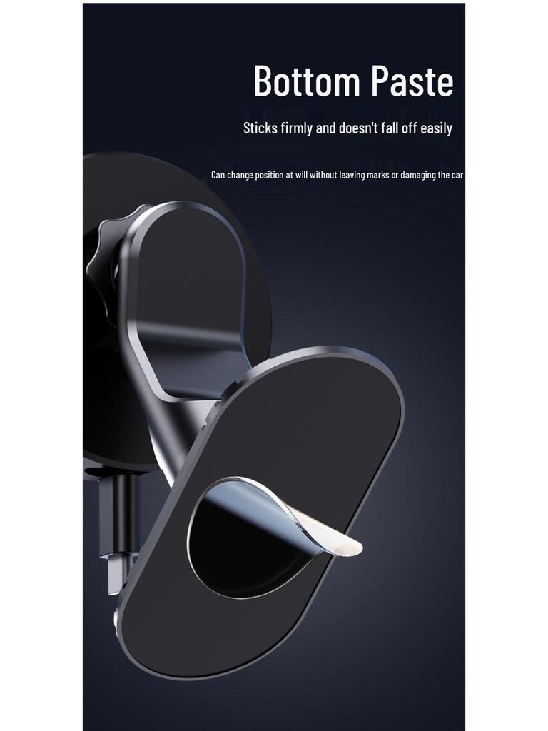 Magnetic Car Phone Holder with 15W Wireless Charger & Retractable Line, Rotating Stable Design