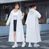 Impermeable con capucha Impermeable EVA Cierre de cremallera con botones Reutilizable Adultos Ultraligero Impermeable Grueso Portátil Exterior Viaje Chaqueta de lluvia Poncho Ropa de lluvia