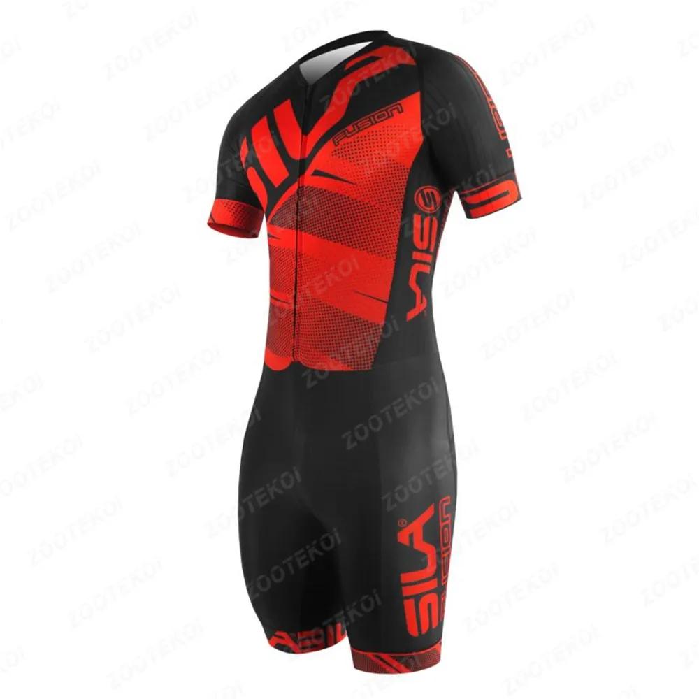 Sila Męska Koszulka Rowerowa Triathlon Sportowy Garnitur Tri Ciclismo Hulajnoga Wrotki Łyżwiarstwo Szybkie Letni Rower MTB Zespół Ubrania Wyścigowe
