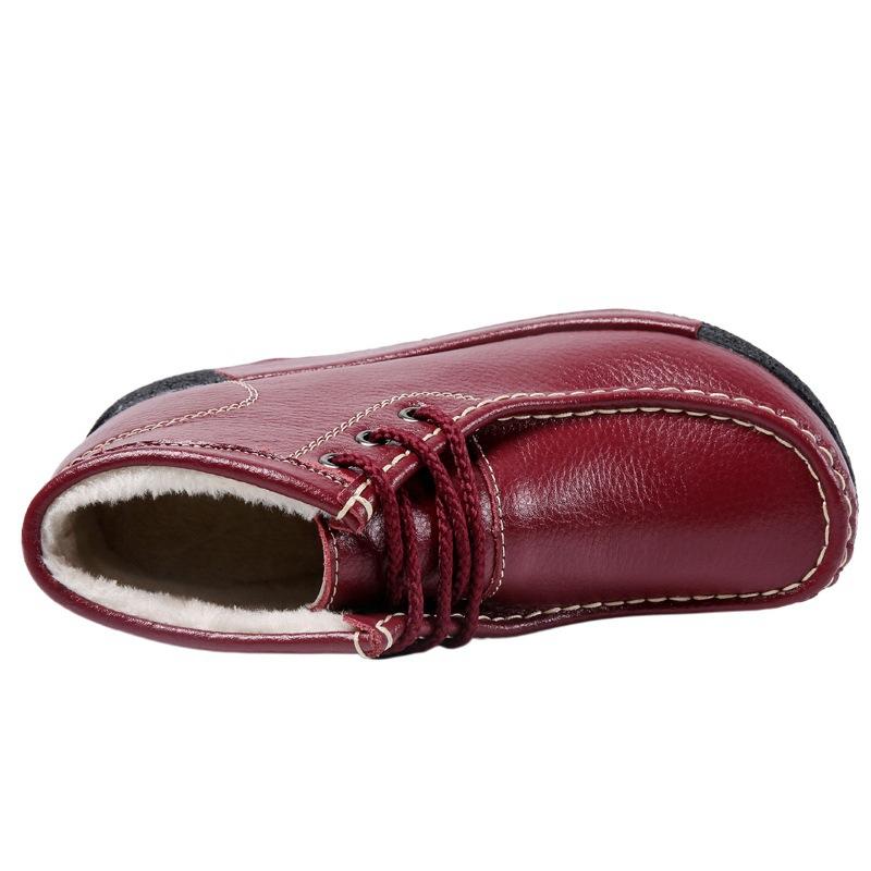Snow Boots Women's Winter Velvet Warm Northeast Thickened Cotton Shoes Thick-soled Cotton Boots Outdoor Middle Boots Cold-proof