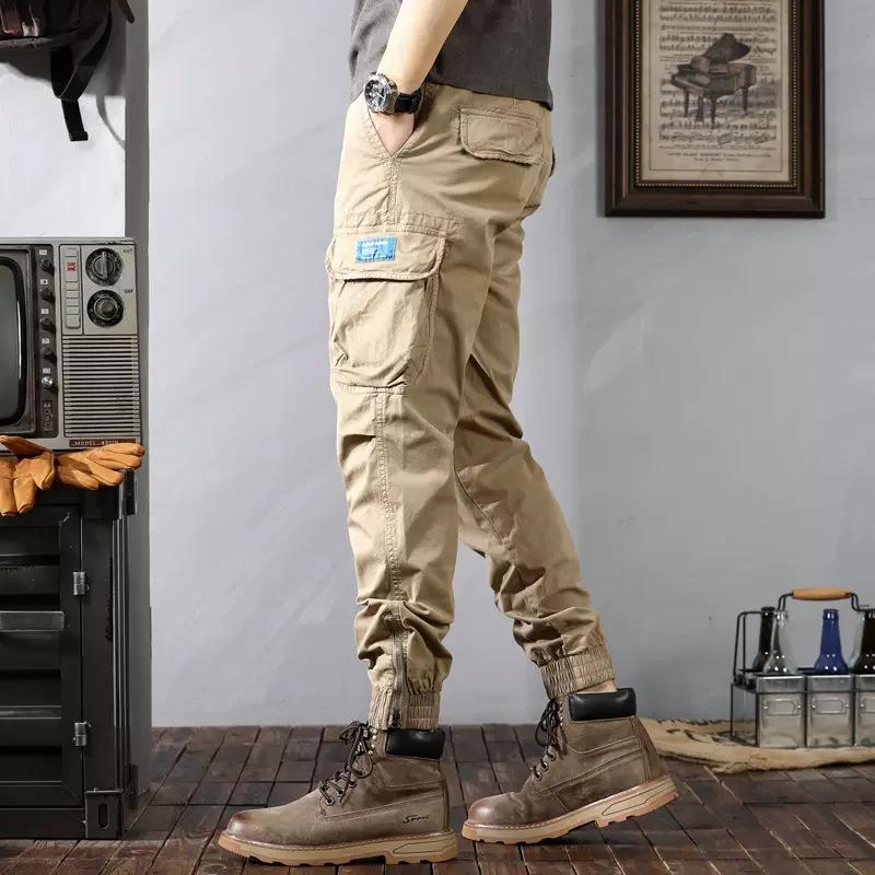 Direct Sales Direct Supply, Spring And Autumn Overalls, Toe-Tied Camouflage Multi-Bag Pants, Retro Washed Pants, Men And Women Of The Same Style