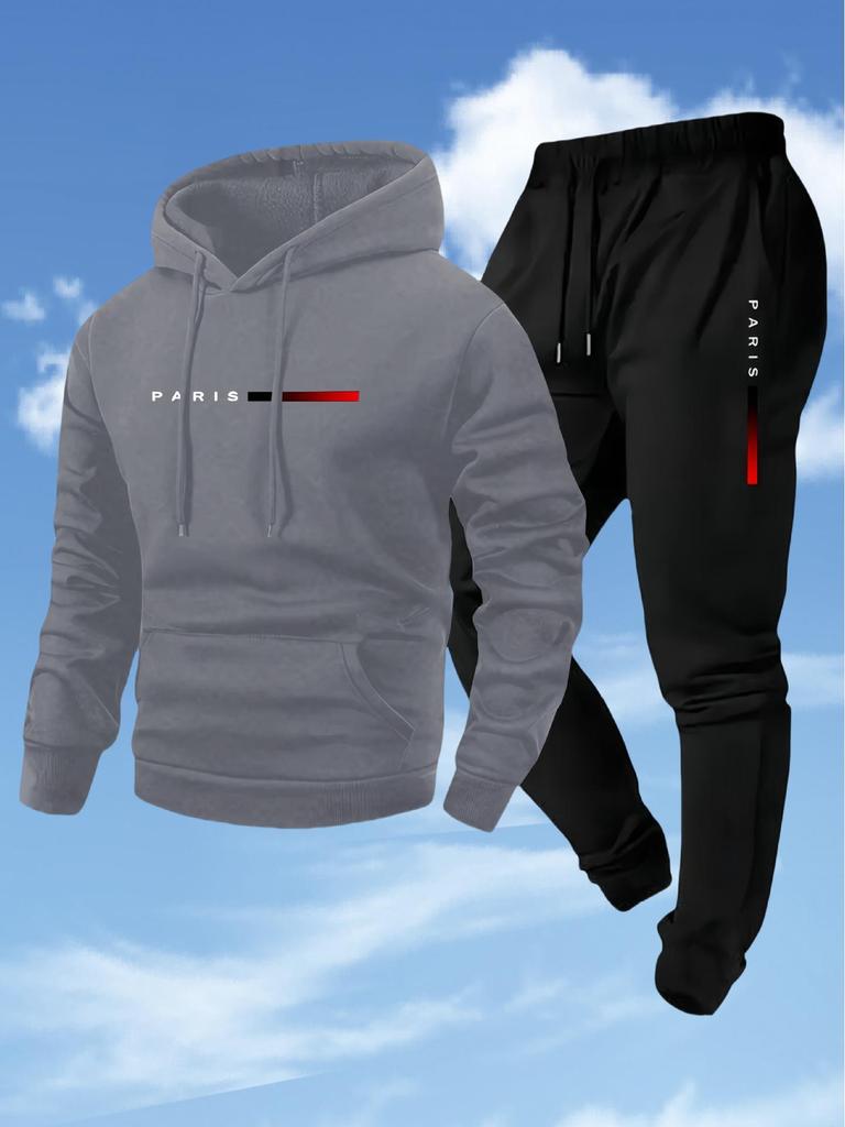 European Size Men's Casual Printed Jogger Pants for Autumn and Winter