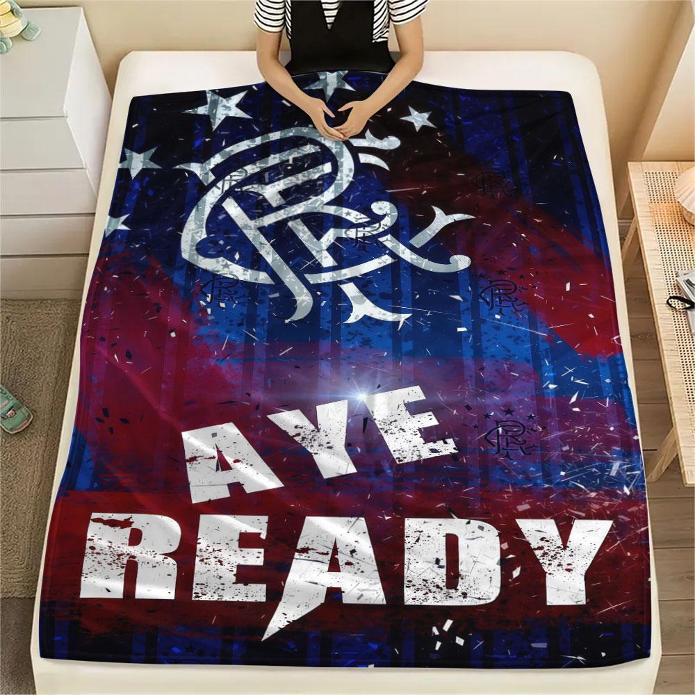 Rangers FC Printed Flannel Blanket, soft throw for bedroom sofa, washable, Christmas present, great gift.