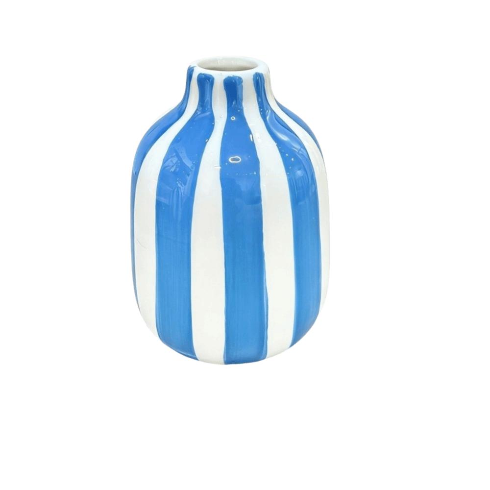 Minimalism Ceramic Vase Candy Color Stripes Vase Art Vase Flower-Wrapping Vases  Room синий