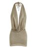 Mini Abito Arancione Lavorato a Maglia Halter da Donna Profondo Scollo a V Schiena Nuda Copricostume da Spiaggia Abito da Festa K145