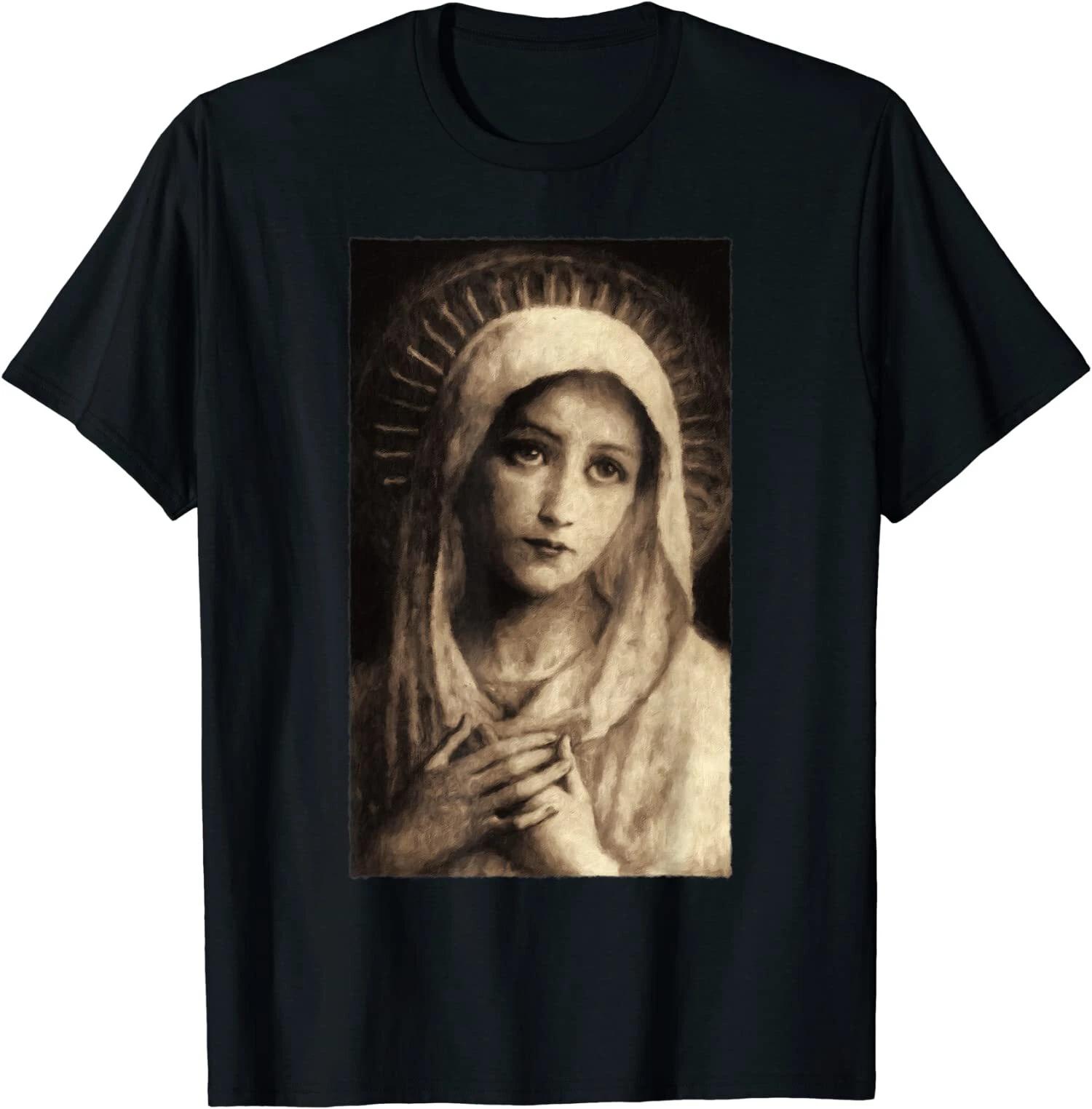 Virgin Mary Maria Catholic Painting, Great Gift Idea T-Shirt XXXL