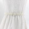 Korean Version of Women's Rhinestone Pearl Waist Chain Fashion Dress Decorative Elastic Waist Belt Women's Sweet Flower Elastic Waist Seal