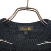 Drawer Border Short Sleeve Fringe Knit 1 Black Cut Women Used