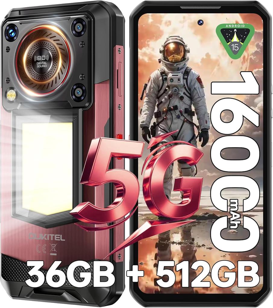 Oukitel WP56 5G Cellhone 36GB+512GB/2TB 16000mAh 6.8" Display 108MP Android 15