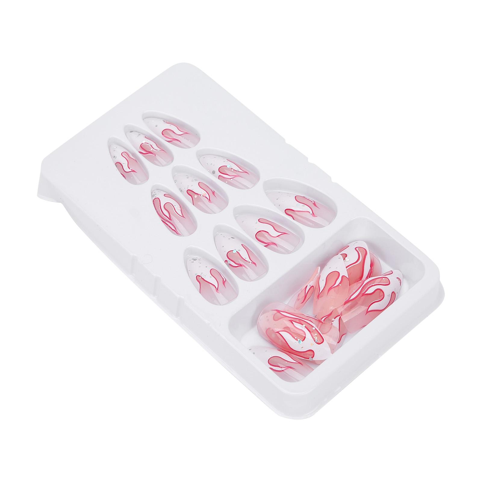 

24 шт. Женские Девушки Изысканные Накладные Ногти Полное Покрытие Модные Накладные Ногти Маникюрный Инструмент белый