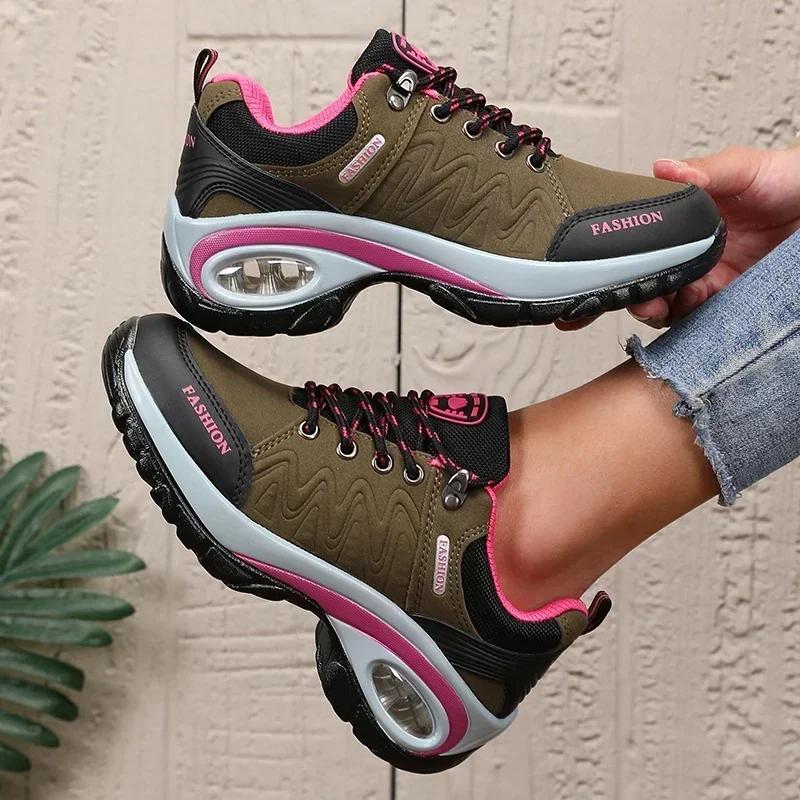 Women's Off-road Running Shoes with Breathable Durable Upper Anti Slip Sole Outdoor Rugged Terrain Multifunctional Hiking Shoes