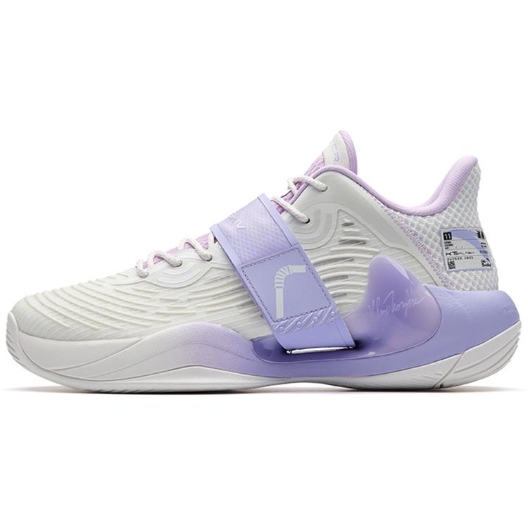 New ANTA Water Flower 4 Basketball Shoes Men Low Top Ivory White/Light Pink Purple 112231109-1