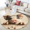 Piglet pattern round rug,Carpet Rug for Living Room Bedroom  Playroom ,Non-slip Floor Mat,Holiday Gifts and Birthday Gifts.