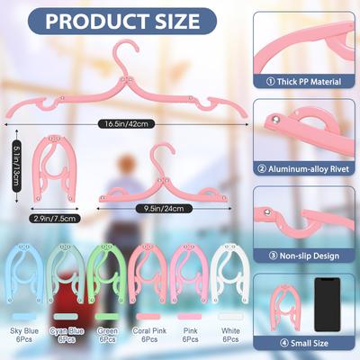 Travel Hangers Portable Foldable Multi Plastic Hanger Clothes Organizer Folding Hangers for Camping Cruise Ship Essentials