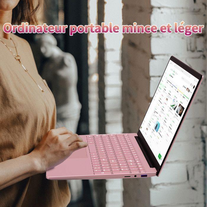 Auusda PC Portable 15.6''- Stockage 32GB+1To SSD - Intel Celeron N5100 - Ordinateur Portable Windows 11 FHD 5G/2.4G WiFI Rose