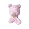 Baby Mütze Herbst und Winter Niedlicher Bär Baby Plüsch Ohrenmütze Schal Set Warm Jungen und Mädchen Pullover Mütze