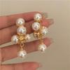 French Style Vintage Simulated Pearl Dangle Earrings for Women Gifts Temperament Fine Stud Earrings Banquet Jewelry Accessories
