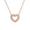 Korean Version of Simple Peach Heart Necklace, Original Design Hollow Twist Woven Double-layer Diamond-encrusted Love Necklace