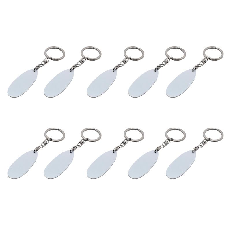 Pack of 10 Blank Aluminum Metal Keychains for Custom Heat Transfer Designs Sturdy Lightweight Sustainable