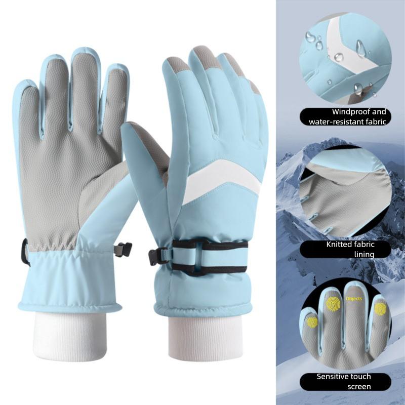 Ski Gloves Man Woman Winter Cycling Touchscreen Waterproof Windproof Thermal Fleece Lined Warm For Cold Weather Outdoor Sports