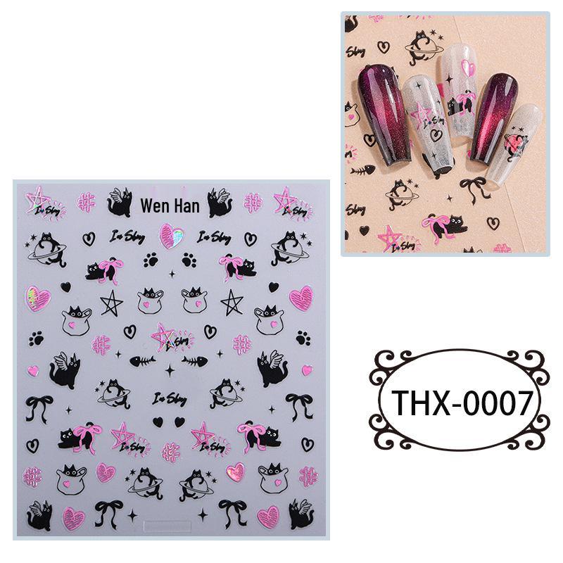 Aurora Rainbow Butterfly 3D Embossed Nail Art Stickers