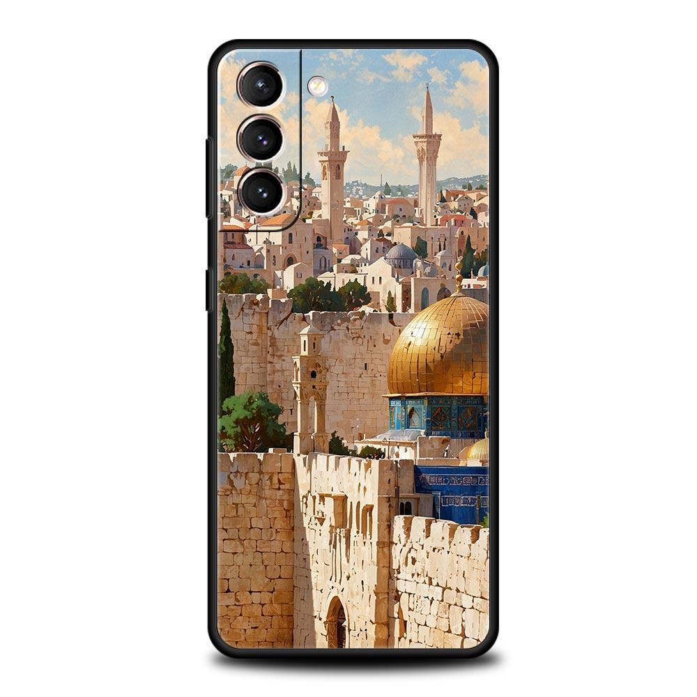 Jerusalem Building Phone Case For Samsung Galaxy S24 S23 S22 S20 Ultra S21 FE 5G S10 S9 Plus S10E S8 Soft Silicone Cover