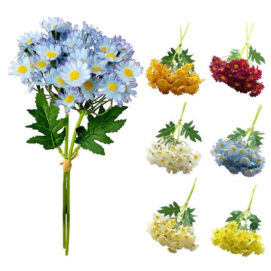 Künstliches Kamillenbündel Künstliche Kamillenblüten mit biegsamen Stielen UV-beständige realistische Kunstblumen für Zuhause Vase Garten Hochzeitsdeko