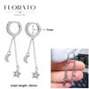 FLORATO 925 Silver Earrings Chain Tassel Pendant Earrings Zircon Silver Earrings for Women Trend Luxury Wedding Jewelry
