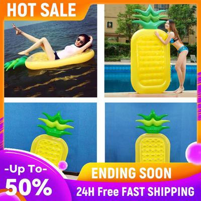 Pineapple Inflatable Hammock Bed Comfortable Floating Water Floating Bed PVC Porous Exhaust Large Size Swimming Pool Accessories