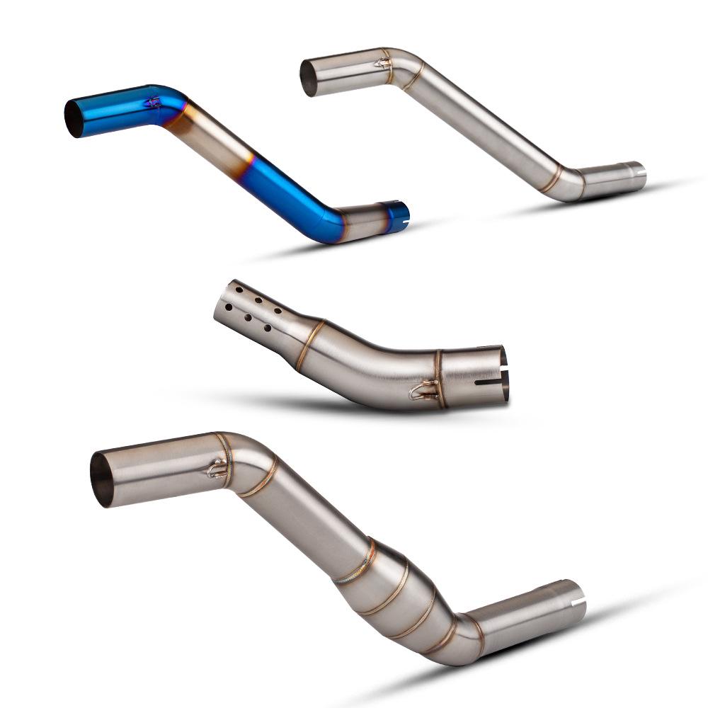 Stainless Steel Mid-Pipe Exhaust with Silencer & Backpressure Chamber for CFMOTO NK400 NK650