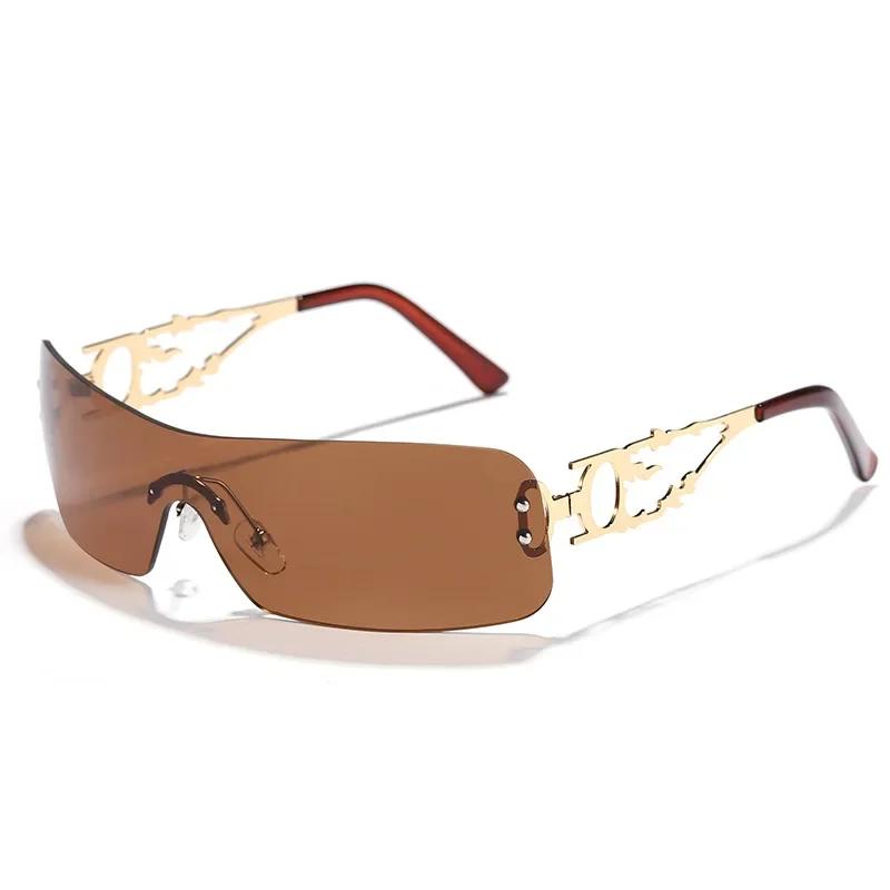 Classic Rimless Square Sunglasses Women Men Designer Brand Sun Glasses Female Male Personality Metal Mirror