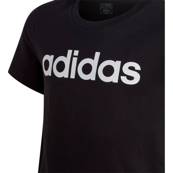 T-Shirt - Adidas - G Lin T - Noir - Ajustée - 100% Coton - 13 ans Fille
