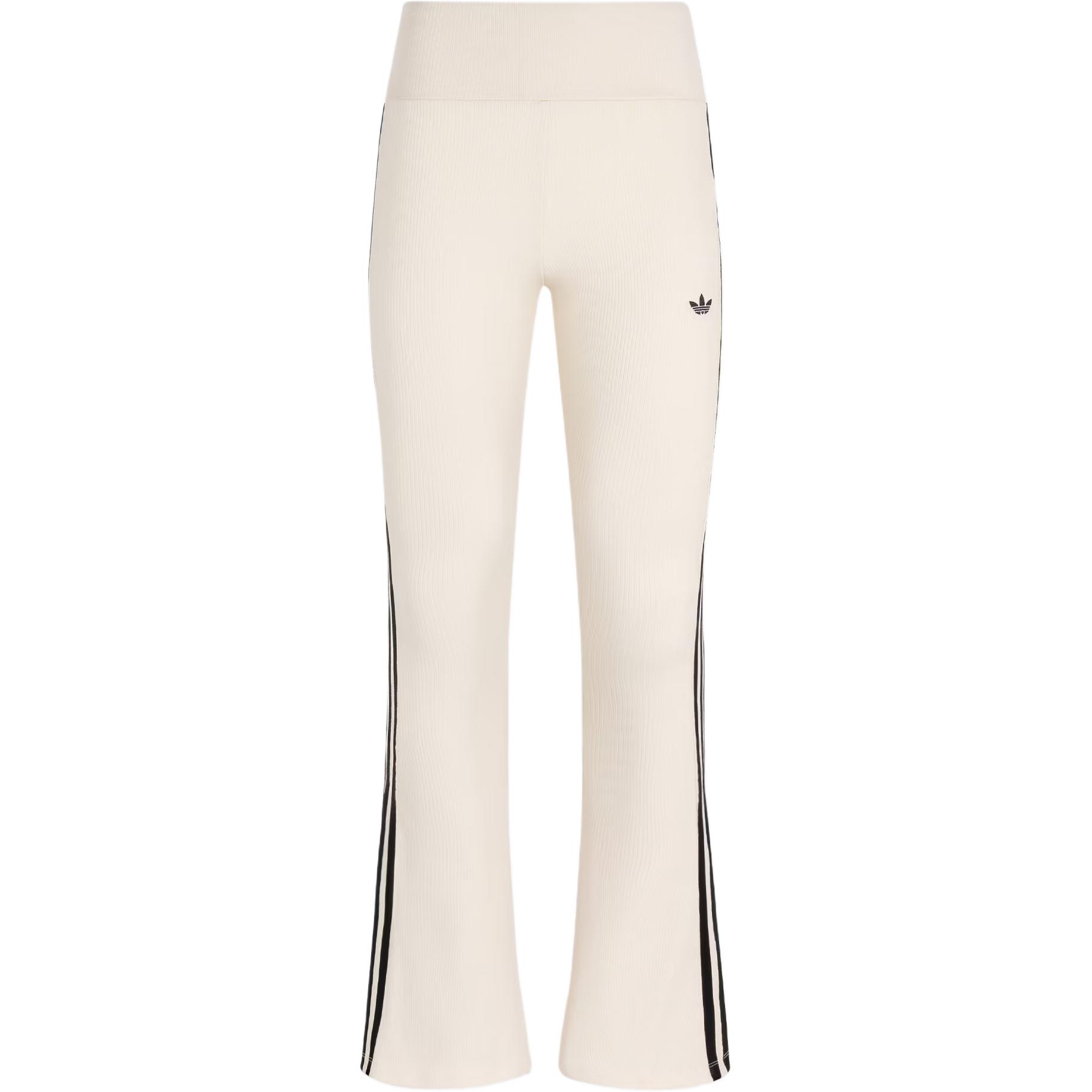 

adidas Originals Women s High-Waisted Flared Knit Track Pants Cream White KC3131 XS