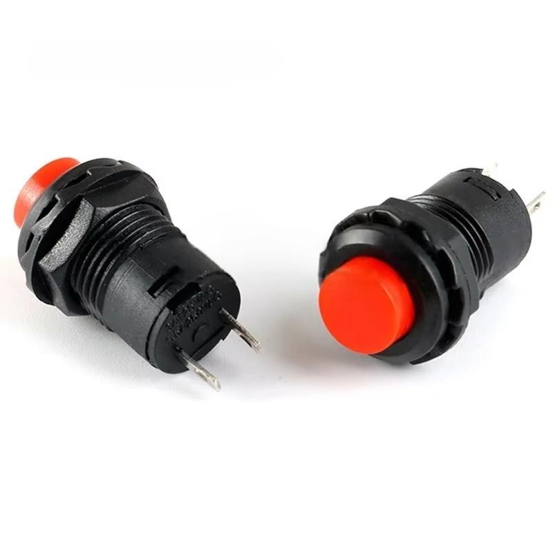 6pcs 12MM Lock Latching OFF- ON Push Button Switch Maintained Fixed Pushbutton Switches Self-Lock Button