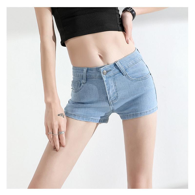 Low Waist Jeans for Women Summer Stretch Light Color Shorts Slim Fit Super Shorts Tight Hot Pants 2025 New Style