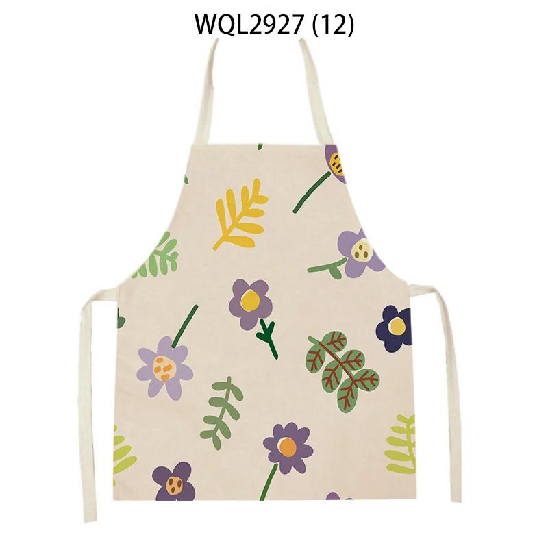 Abstract Plants Kitchen Aprons Home Cooking Sleeveless Aprons Baking Accessories Flowers Pattern Waist Bibs Antifouling Apron