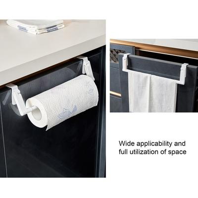Paper Towel Holder Strong Load-bearing Punch Free Easy To Install Plastic Films Towel Hanging Storage Holder