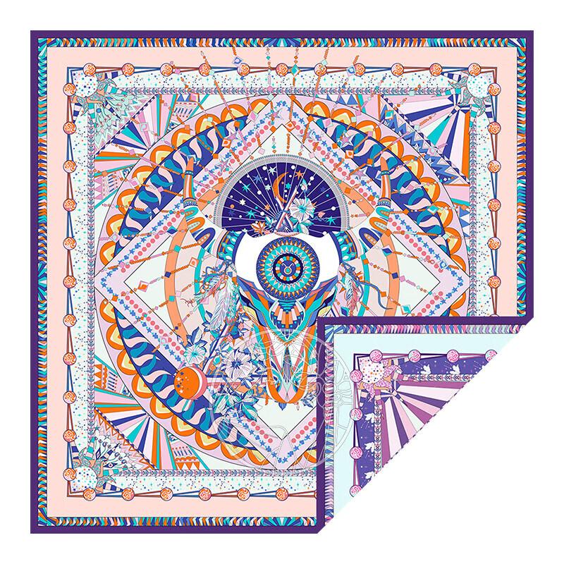 ITARORA Zodiac Double-Sided Twill Silk Scarf