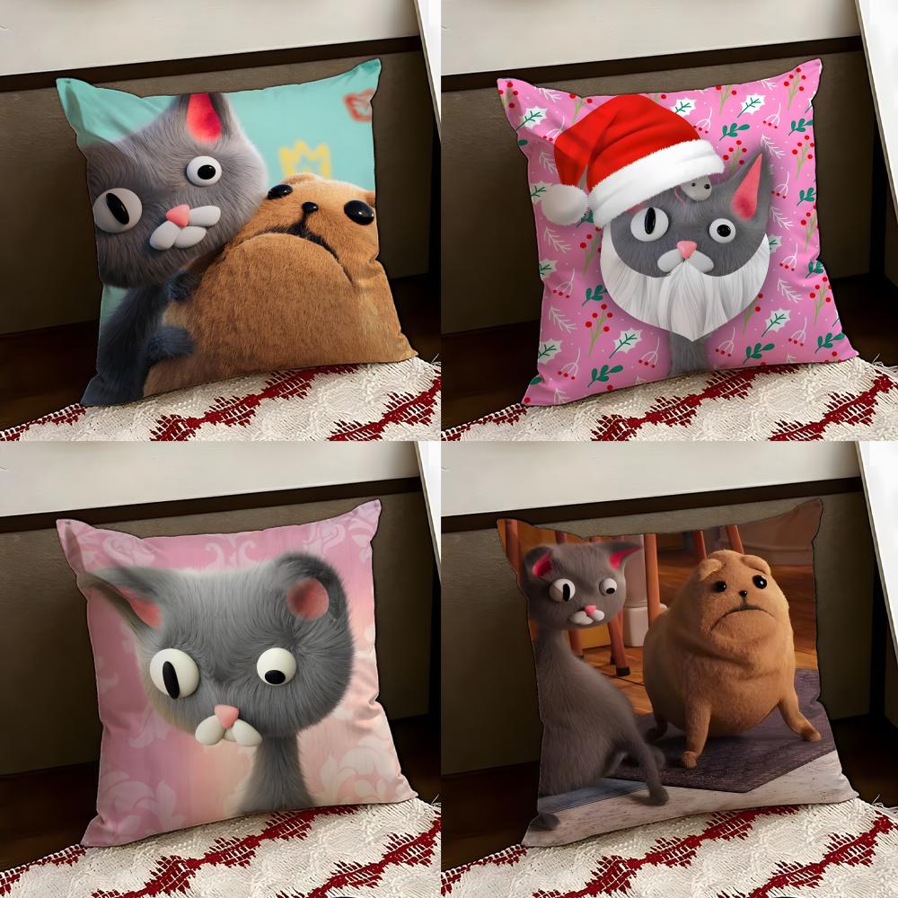 Anime Cute NNoodle and BBun Cushion Cover Reversible Soft Durable Pillow Cover Home Car MultiScene Use for Daily Comfort