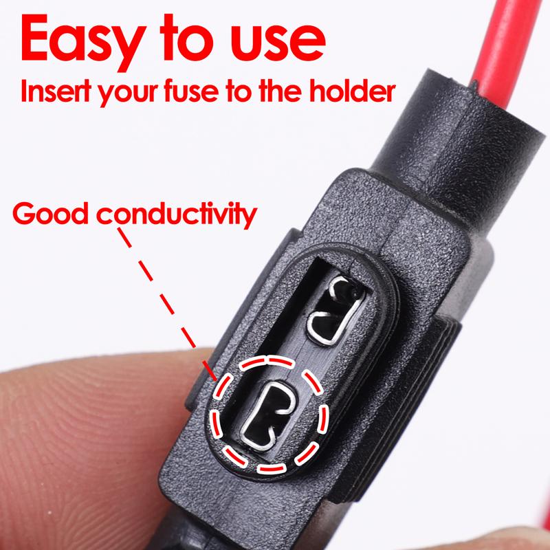 10pcs/ 5pcs In Line Car Mini Adapter Plug-In Fuse Holder Splash-proof for 12V 30A Wire Cutoff Switch Socket Damp Proof Splash