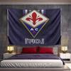 Horizontal Tapestry Fiorentina ACF Fleur-De-Lis Club Crest, Purple Leather Vintage Emblem, Wide Wall Decor for Adult Fan Collector Bar