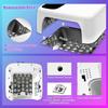 Cordless Rechargeable 72W UV LED Nail Lamp, Wireless Gel Dryer with Metallic Reflector & Base (White)
