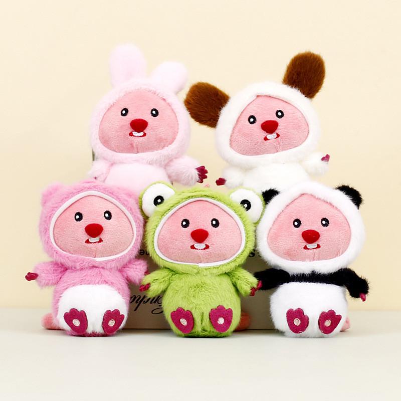 Soft Plush Keychain Animal Doll For Girls Bags Cute Rabbit Frog Bear Adornments