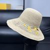 Handmade Crochet Raffia Big Eaves Fisherman Hat Children Sunshade Sunscreen Beach Straw Hat Sun Hat Shows Small Face