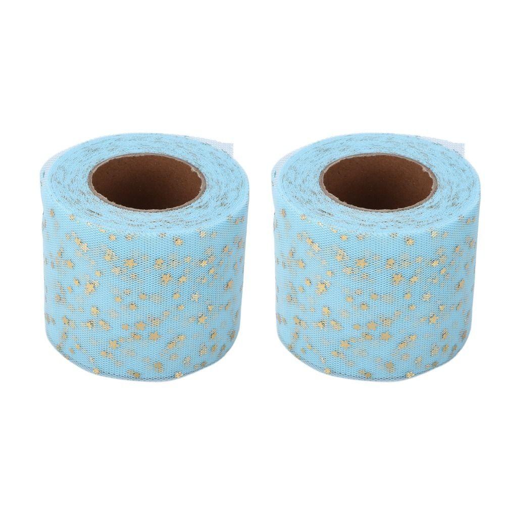 2pcs Shiny Appearance Glitter Tulle Rolls 25 Yards Each Netting Fabric Rolls For DIY Crafts