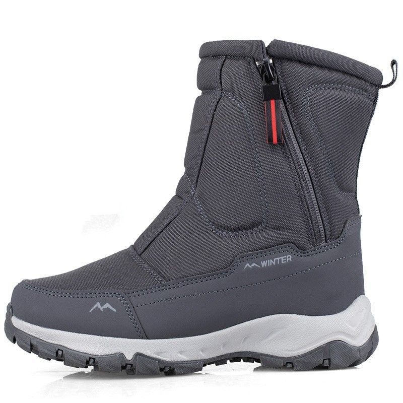 Men's Winter Fleece-Lined Thickened Insulated Snow Boots Slip-Resistant Waterproof Oversized Short Boots