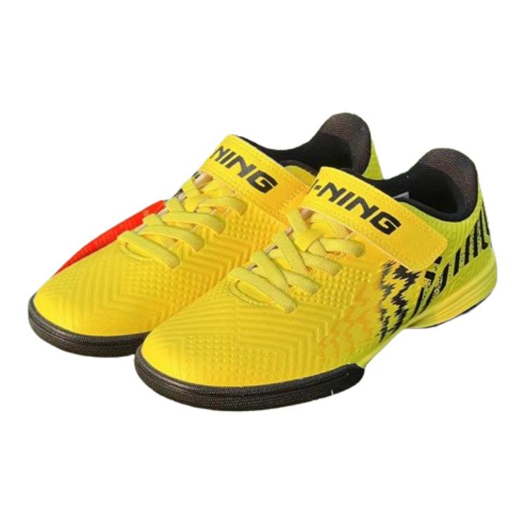Li-Ning Comfortable Simple Non-Slip Durable Low-Top Kids Soccer Shoes Kids Sneaker Yellow Black YKGU008-7