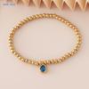 MHS.SUN Stainless Steel Gold Plated 12 Months Birthstone Beaded Bracelets For Women Men Zircon Water Droplet Charm Trend Jewelry