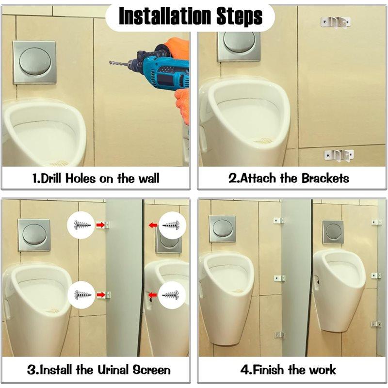 B97A-4 Pack Urinal Screen Polished Chrome With Fasteners For Repairs Hardware For New Installations Or Repairs